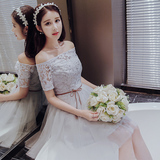 韩式伴娘服2016夏新款婚礼伴娘团礼服姐妹裙短款宴会小礼服显瘦女