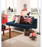 沙发床英国米字旗沙发布艺家具可拆洗布艺多功能折叠床小户型家私