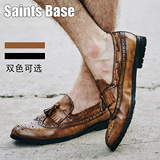 Saints Base2016春夏新款男士休闲乐福鞋雕花英伦复古布洛克皮鞋