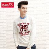 Baleno/班尼路秋装 韩版套头男学院风卫衣 青少年修身印花外套潮