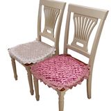 新屋夏季纯色坐垫透气金丝绒蕾丝花边餐椅垫欧式时尚座垫布艺防滑