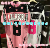 LALABOBO 正品代购2016夏季网纱短袖中长款T恤宽松大码拉链连衣裙