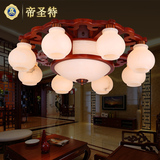 灯具新品上市中式红木云石吊灯客厅餐厅灯饰酒店工程灯具特价促销
