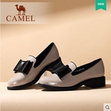 Camel/骆驼女鞋 正品 真皮时尚 休闲舒适纯色中跟单鞋A63007665