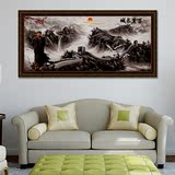 毛主席画像长城油画客厅沙发背景装饰画山水画中式挂画毛泽东画像