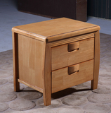 床头柜 简约现代中式  实木橡木床头柜 储物柜 特价2门床边柜