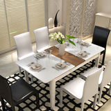 钢化玻璃伸缩餐桌 家用小户型电磁炉餐桌椅组合 简约现代