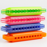 奥尔夫乐器彩色塑料10孔布鲁斯口琴儿童初学小口风琴音乐早教玩具