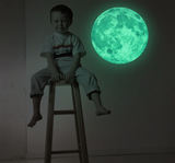 创意发光儿童房卧室床头夜光月球立体3D墙贴家居装饰夜光荧光贴纸