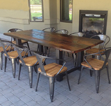 美式复古铁艺原木实木餐桌椅北欧宜家做旧饭桌特色会议室会议长桌