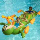新款儿童三人游泳圈 充气毛毛虫戏水玩具pvc宝宝夏天水上游戏用品