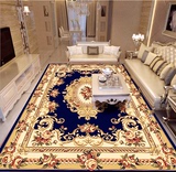 欧式客厅茶几卧室床边长方形地毯现代简约手工雕花羊毛质感地毯