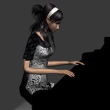 3d模型/不是实物/弹钢琴女孩动画max模型/设计素材/不发快递/2个