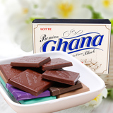 3盒包邮 韩国Lotte乐天黑加纳Ghana纯黑高浓度巧克力90g 进口零食