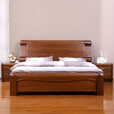 实木床1.8米现代中式胡桃木双人床气压高箱体储物1.5家具婚床包邮