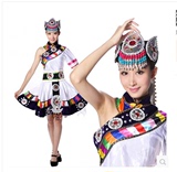 爆款藏族舞蹈表演白色云南演出服装少数民族舞台服装女装藏裙促销