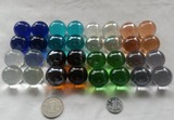 包邮100颗25mm彩色玻璃珠 2.5cm动物滚滚球 25毫米透明蓝色弹珠