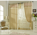 特价新款金色窗帘布成品定制涤棉金线布料高档奢华客厅卧室适用