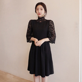 awso韩国代购女装正品2016春季新款减龄洋气后背V领背带连衣裙女