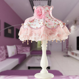 欧式台灯卧室床头灯可调光温馨木质床头柜结婚儿童梳妆台灯公主房