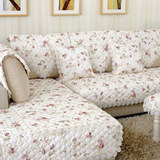 布艺花边沙发垫四季欧式沙发套全盖防滑组合坐垫田园实木沙发巾罩