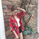 夏季女装韩版宽松显瘦日系和服防晒衣中长款休闲百搭薄款大码外套