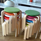 彩色小凳子实木椅子儿童圆凳矮凳小板凳时尚创意韩版木凳特价