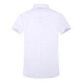 男士免烫斜纹纯白色短袖衬衫 职业修身工作装衬衣男半袖 37至44码