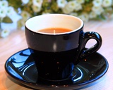 黑色咖啡杯碟卡布奇诺加厚比赛杯子陶瓷杯子 11.11特价库存良品