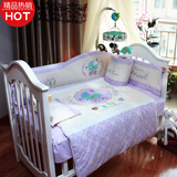 纯棉可拆洗婴儿床上用品四五九件套全棉宝宝床围婴儿童床品套件