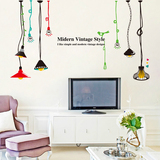 墙贴纸卧室创意时尚欧式吊灯泡背景客厅电视背景房间室内装饰个性