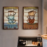 咖啡馆装饰画壁挂loft网咖装饰画挂画复古咖啡厅装饰品创意奶茶店