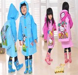 特价儿童雨衣雨鞋套装加厚带书包位男女童迪斯尼雨靴水鞋雨衣包邮