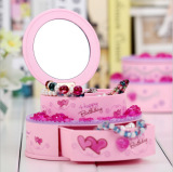 创意可爱蛋糕音乐盒八音盒 梳妆镜儿童生日礼品 送女生音乐盒礼物