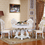 欧式家具欧式大理石餐桌实木餐桌家用餐桌圆桌美式奢华餐桌椅组合