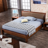 卓越年华 新中式实木床1.8米m主卧大人床木头床一米八的床双人床