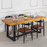 简约餐桌椅组合实木长方形饭桌铁艺家用办公桌书桌电脑桌子椅子