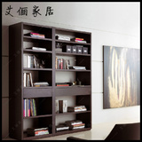 简约现代黑胡桃组装书架定做个性小户型客厅玄关隔断置物架Y600