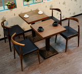 北欧咖啡茶餐厅桌椅 美式复古实木西餐厅桌椅组合 定制酒吧桌现货