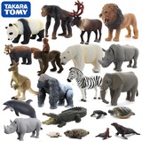 正品TOMY多美卡儿童仿真动物模型玩具犀牛狮子熊猫安利亚野生动物