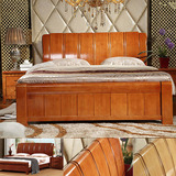 包邮实木床双人床简约现代床1.8米大床主卧床橡木床平板床331床架