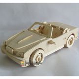 火益智木质汽车模型 DIY仿真立体成人拼图智力玩具 手工拼装大宝