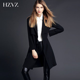 HZVZ欧美简约2016秋季新款女装修身显瘦小西装时尚中长款风衣外套