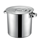 30cm不锈钢桶带盖加厚储水桶圆桶油桶汤桶多用大汤锅米桶米缸汤锅