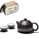 宜兴紫砂旅行茶具包便携式户外茶具套装办公室功夫茶具西施壶两杯