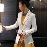 2015春装新款韩版大码女装长袖西服修身显瘦休闲小西装女毛呢外套