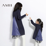Amii[极简主义]2016冬女新款拼接字母卫衣短裙大码连衣裙21693865