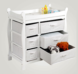 特价6布抽可组装橡木婴儿床婴儿用品收纳柜换尿布台游戏床