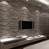 3D立体仿古砖墙纸电视背景墙墙纸拍照壁纸店铺砖墙纸装修壁纸