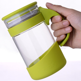 MIGO玻璃杯 办公室便携透明泡茶杯女士家用创意杯子 带盖过滤水杯
